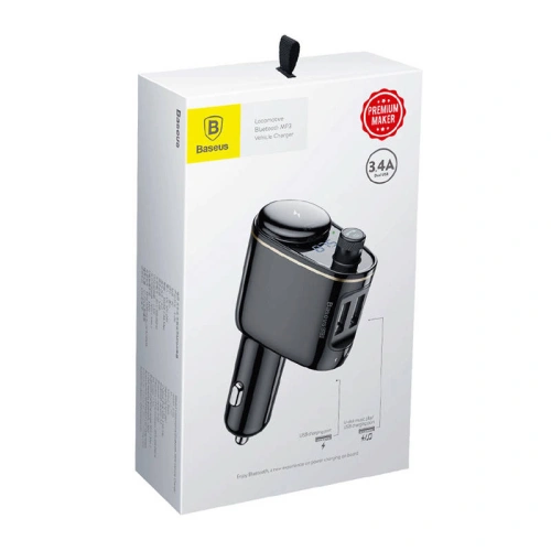 Kup Transmiter samochodowy Baseus Bluetooth MP3 S-06 (czarny) - BSU4190 - {ean13} - Sklep Home Screen