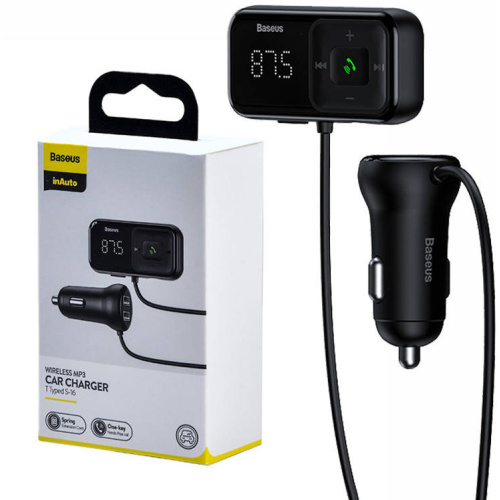 Kup Transmiter samochodowy Baseus Bluetooth MP3 S-16 (czarny) - 6932172626990 - BSU4192 - Homescreen.pl