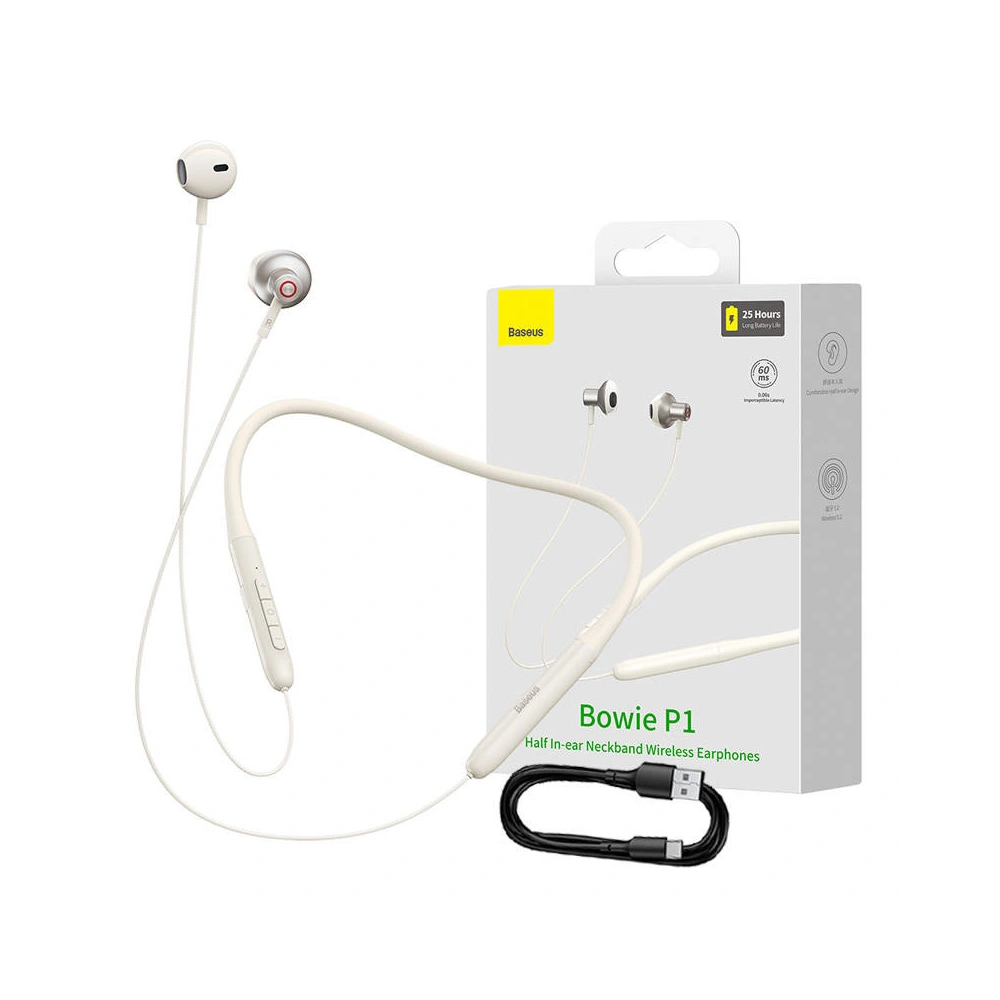 Słuchawki bezprzewodowe Baseus Bowie P1 Bluetooth 5.2 (beżowe)