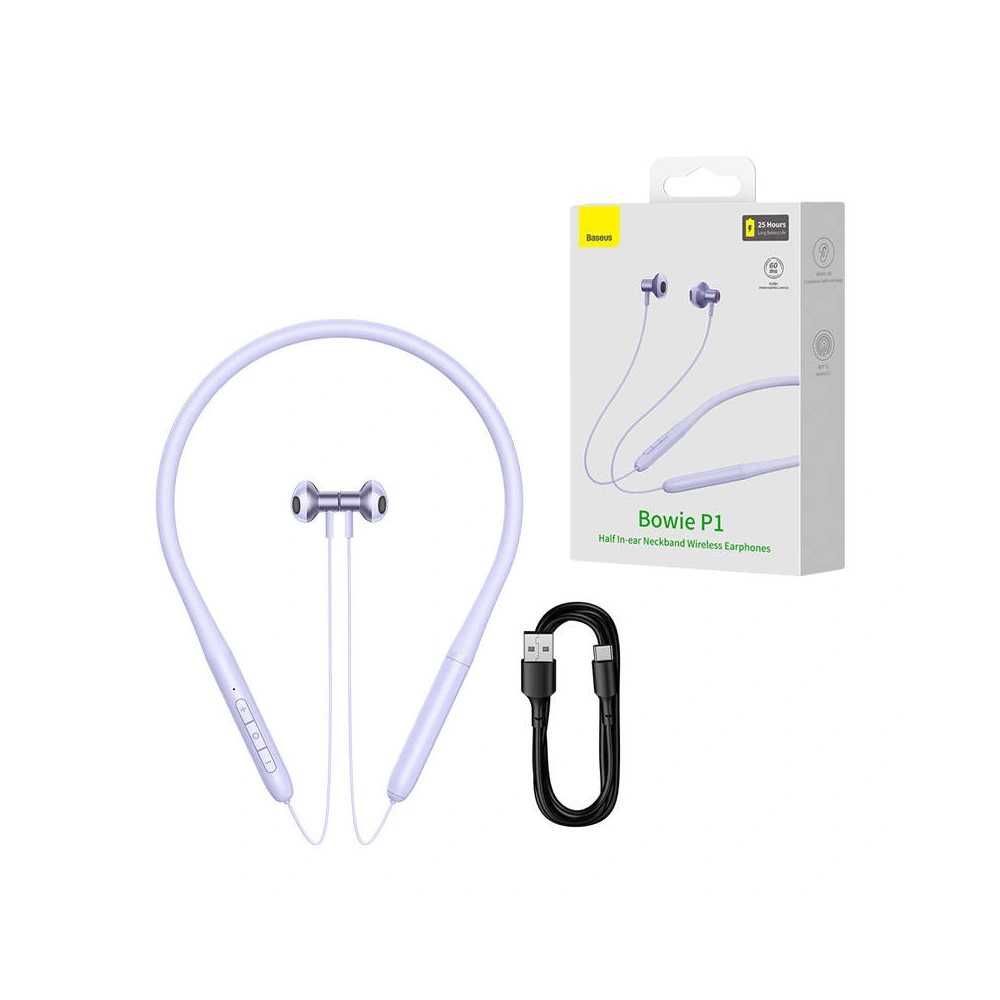 Słuchawki bezprzewodowe Baseus Bowie P1 Bluetooth 5.2 (fioletowe)