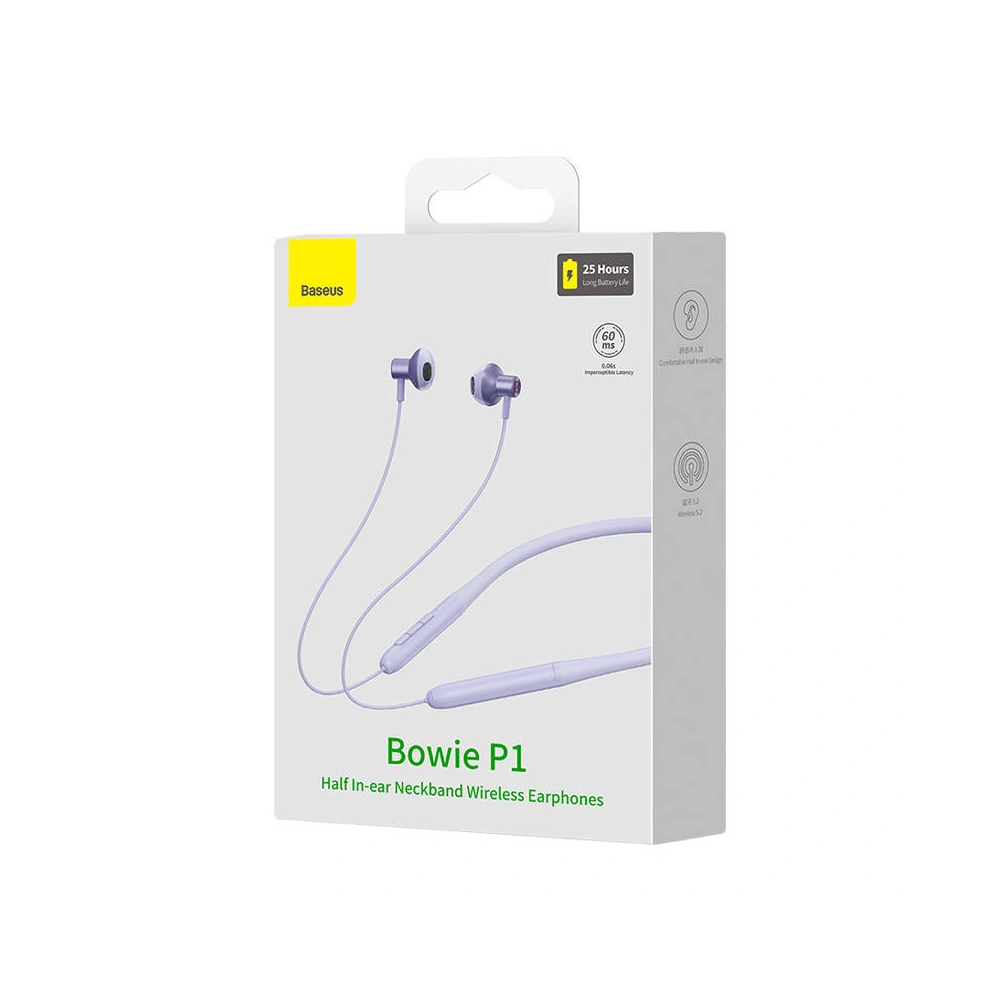 Słuchawki bezprzewodowe Baseus Bowie P1 Bluetooth 5.2 (fioletowe)
