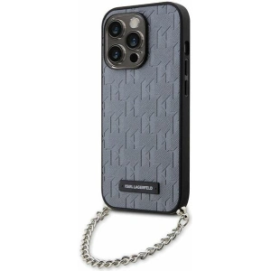 Kup Etui Karl Lagerfeld KLHCP14LSACKLHPG Apple iPhone 14 Pro srebrny/silver hardcase Saffiano Monogram Chain - KLD1576 - {ean13} - Sklep Home Screen