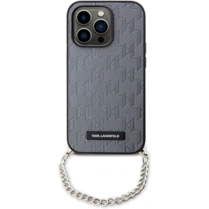 Kup Etui Karl Lagerfeld KLHCP14LSACKLHPG Apple iPhone 14 Pro srebrny/silver hardcase Saffiano Monogram Chain - KLD1576 - {ean13} - Sklep Home Screen