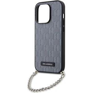 Kup Karl Lagerfeld Apple Tasche KLHCP14LSACKLHPG iPhone 14 Pro silber/silberne Hartschale Saffiano Monogram Chain - KLD1576 - {ean13} - Sklep Home Screen