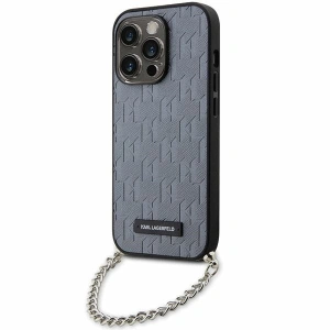 Kup Etui Karl Lagerfeld KLHCP14XSACKLHPG Apple iPhone 14 Pro Max srebrny/silver hardcase Saffiano Monogram Chain - KLD1580 - {ean13} - Sklep Home Screen