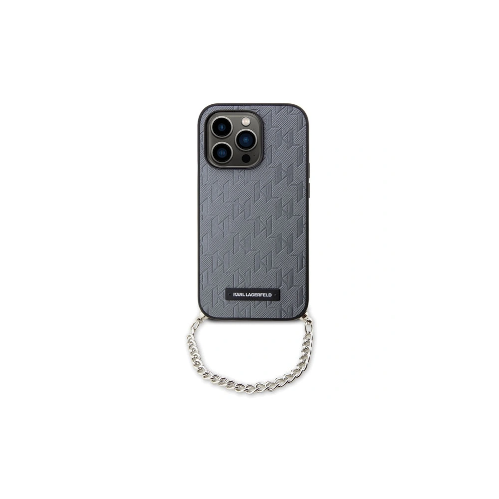 Etui Karl Lagerfeld KLHCP14XSACKLHPG Apple iPhone 14 Pro Max srebrny/silver hardcase Saffiano Monogram Chain