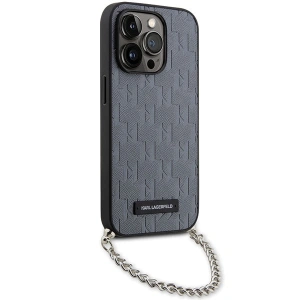Kup Etui Karl Lagerfeld KLHCP14XSACKLHPG Apple iPhone 14 Pro Max srebrny/silver hardcase Saffiano Monogram Chain - KLD1580 - {ean13} - Sklep Home Screen
