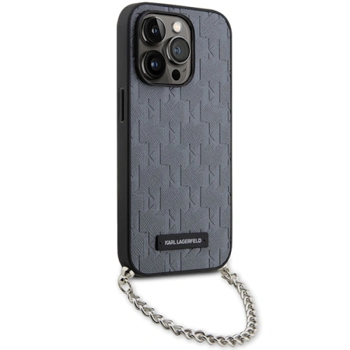 Kup Etui Karl Lagerfeld KLHCP14XSACKLHPG Apple iPhone 14 Pro Max stříbrný/silver hardcase Saffiano Monogram Chain - KLD1580 - {ean13} - Sklep Home Screen