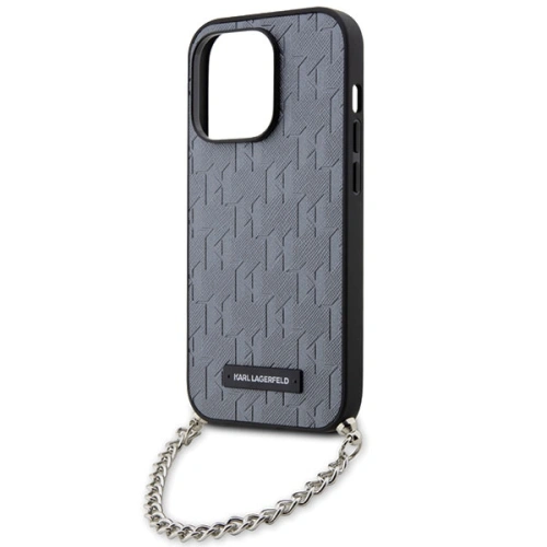 Kup Etui Karl Lagerfeld KLHCP14XSACKLHPG Apple iPhone 14 Pro Max stříbrný/silver hardcase Saffiano Monogram Chain - KLD1580 - {ean13} - Sklep Home Screen