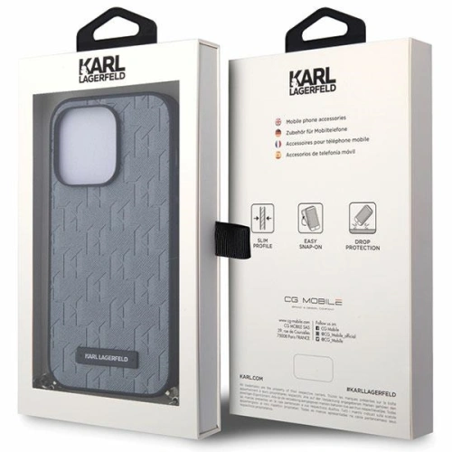Kup Etui Karl Lagerfeld KLHCP14XSACKLHPG Apple iPhone 14 Pro Max stříbrný/silver hardcase Saffiano Monogram Chain - KLD1580 - {ean13} - Sklep Home Screen