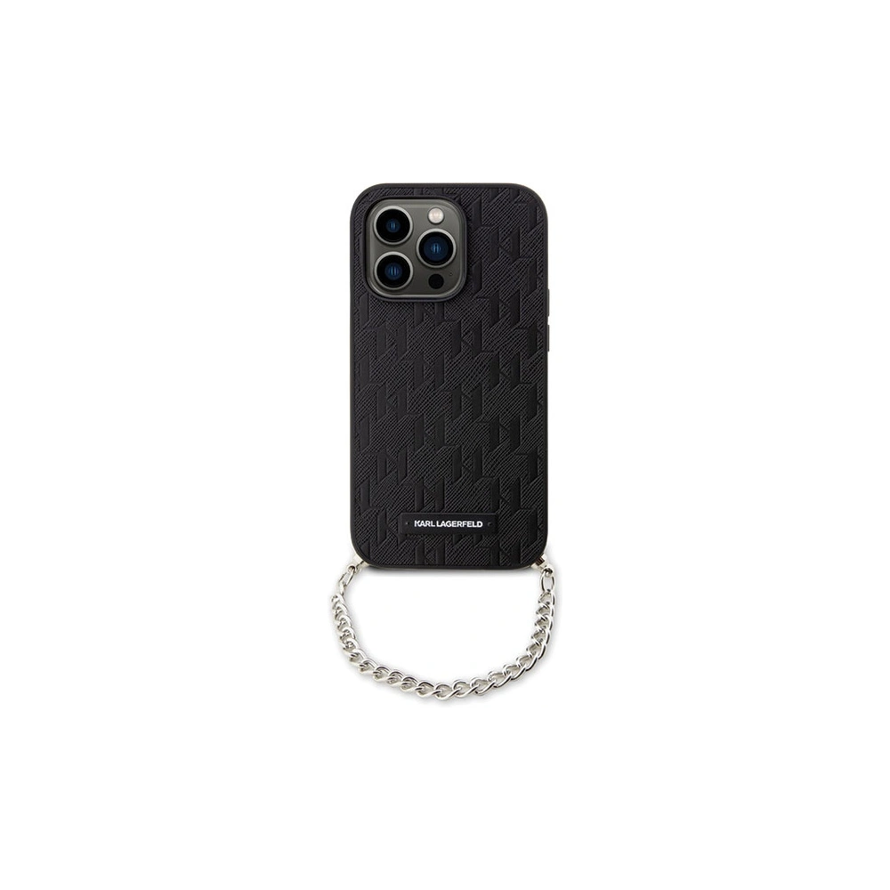 Etui Karl Lagerfeld KLHCP14XSACKLHPK Apple iPhone 14 Pro Max czarny/black hardcase Saffiano Monogram Chain