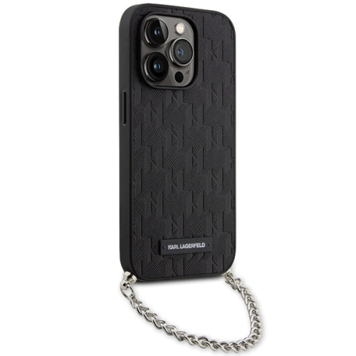 Kup Etui Karl Lagerfeld KLHCP14XSACKLHPK Apple iPhone 14 Pro Max černý/black hardcase Saffiano Monogram Chain - KLD1581 - {ean13} - Sklep Home Screen