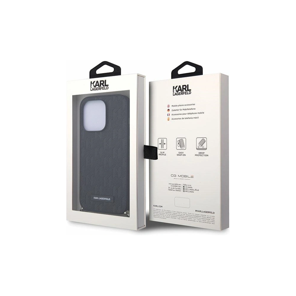 Etui Karl Lagerfeld KLHCP14XSACKLHPK Apple iPhone 14 Pro Max czarny/black hardcase Saffiano Monogram Chain