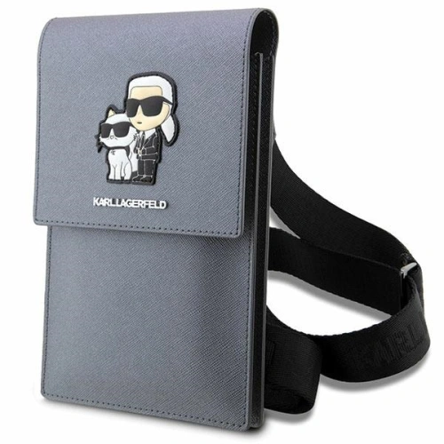 Kup Torebka Karl Lagerfeld KLWBSAKCPMG srebrny/silver Saffiano Karl & Choupette - KLD1583 - {ean13} - Sklep Home Screen