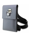 Karl Lagerfeld Torebka KLWBSAKCPMG srebrny/silver Saffiano Karl & Choupette