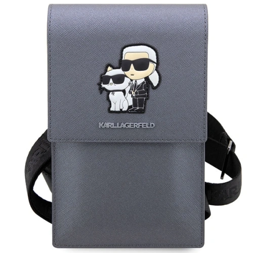 Kup Torebka Karl Lagerfeld KLWBSAKCPMG srebrny/silver Saffiano Karl & Choupette - KLD1583 - {ean13} - Sklep Home Screen