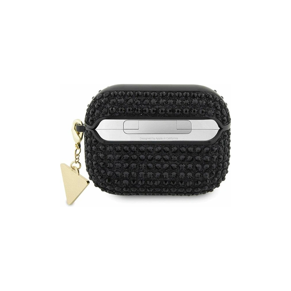 Etui Guess GUAPHDGTPK Apple AirPods Pro cover czarny/black Rhinestone Triangle Charm