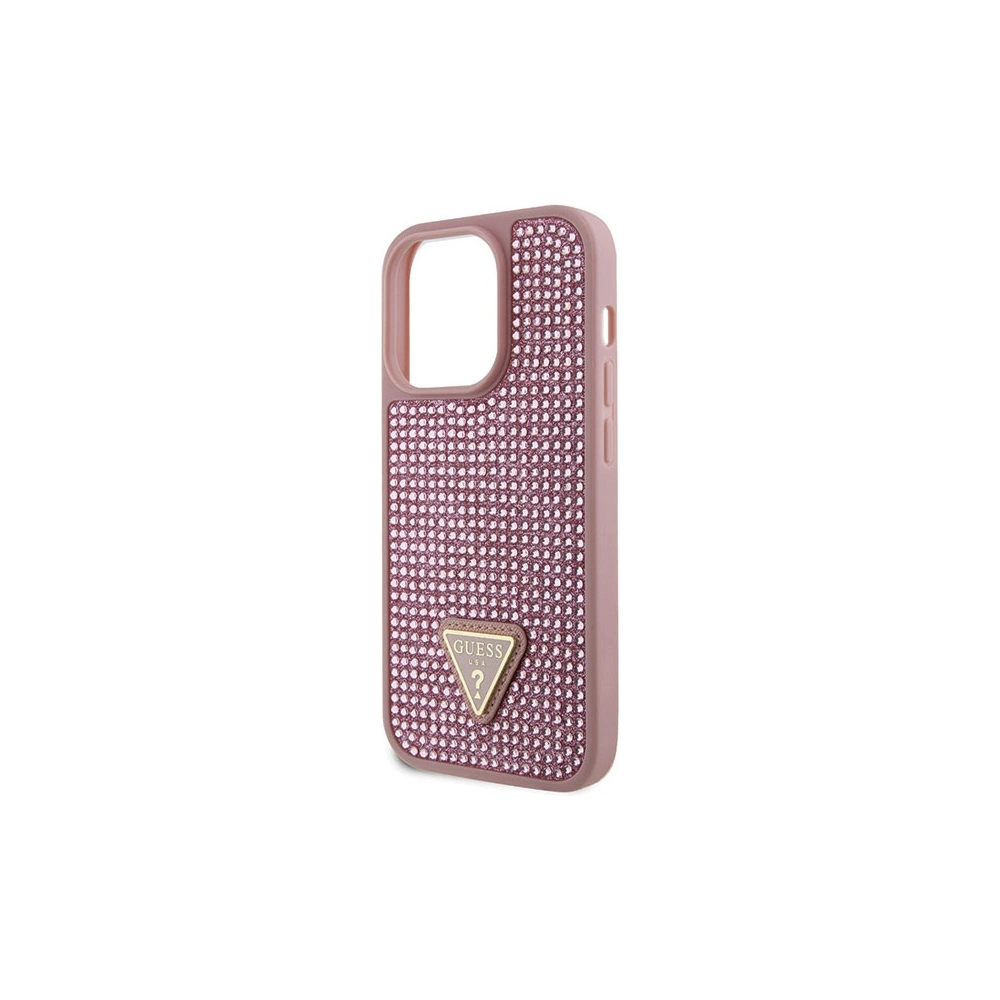 Etui Guess GUHCP14LHDGTPP Apple iPhone 14 Pro różowy/pink hardcase Rhinestone Triangle