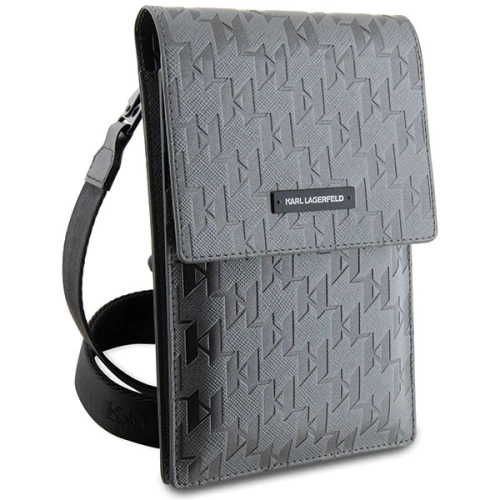 Kup Torebka Karl Lagerfeld KLWBSAMSMG srebrny/silver Saffiano Mongram Plaque - KLD1585 - {ean13} - Sklep Home Screen