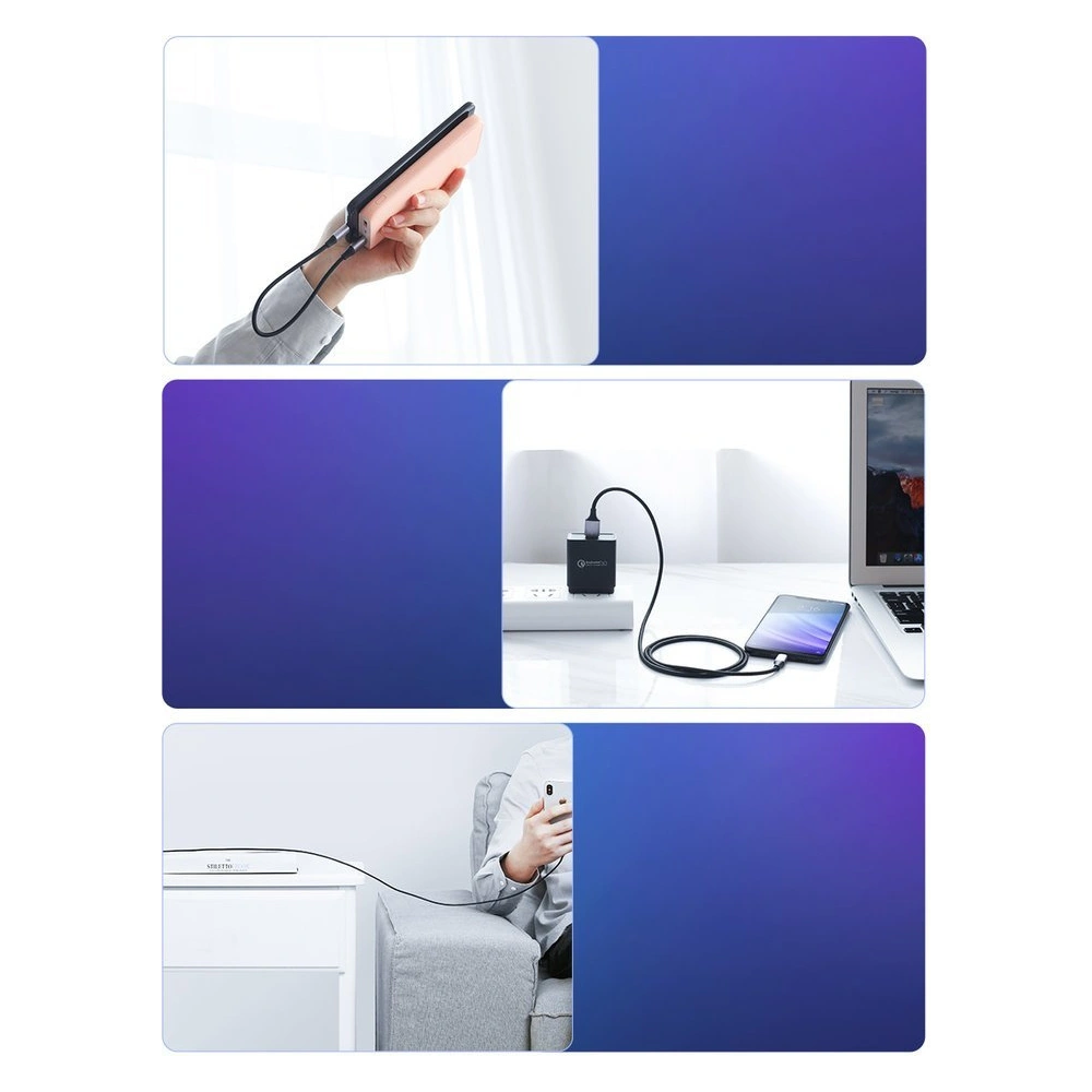 Kabel UGREEN USB-A/USB-C Quick Charge 3.0 3A 1m szary