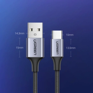 UGREEN USB-A/USB-C Quick Charge 3.0 3A 1m Kabel grau