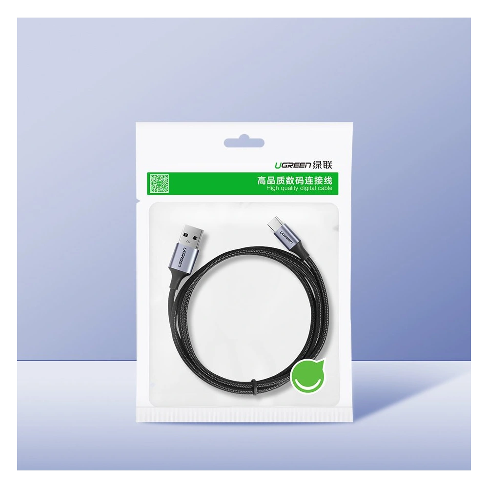 Kabel UGREEN USB-A/USB-C Quick Charge 3.0 3A 1m szary