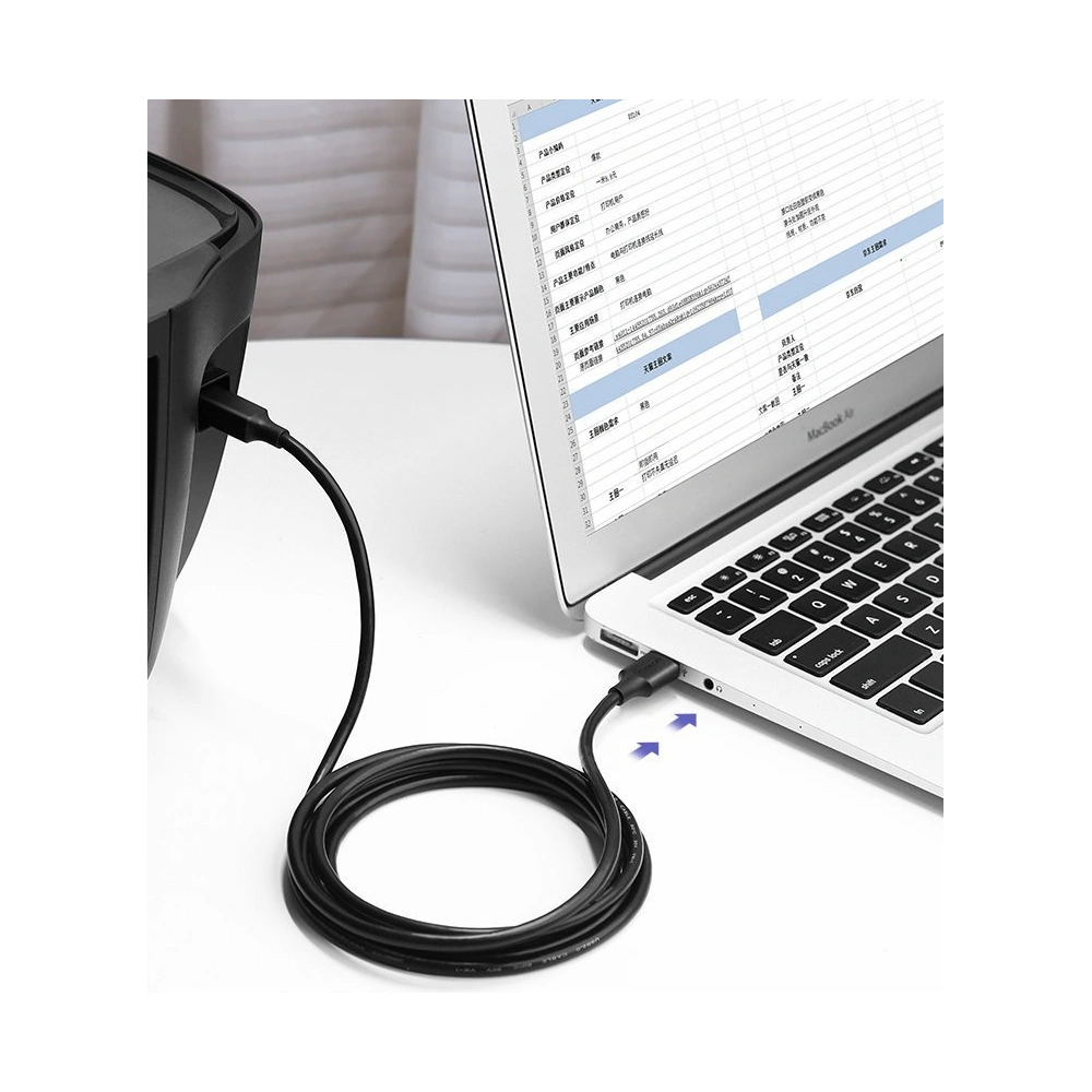 Kabel UGREEN US135 USB-B/USB-C do drukarki 480 Mbps 1,5 m czarny