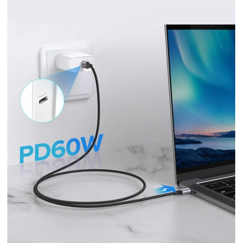 Kup Cablu UGREEN US261 USB-C/USB-C Quick Charge 480 Mbps 60W 3A 1 m negru-gri - UGR1612 - {ean13} - Sklep Home Screen