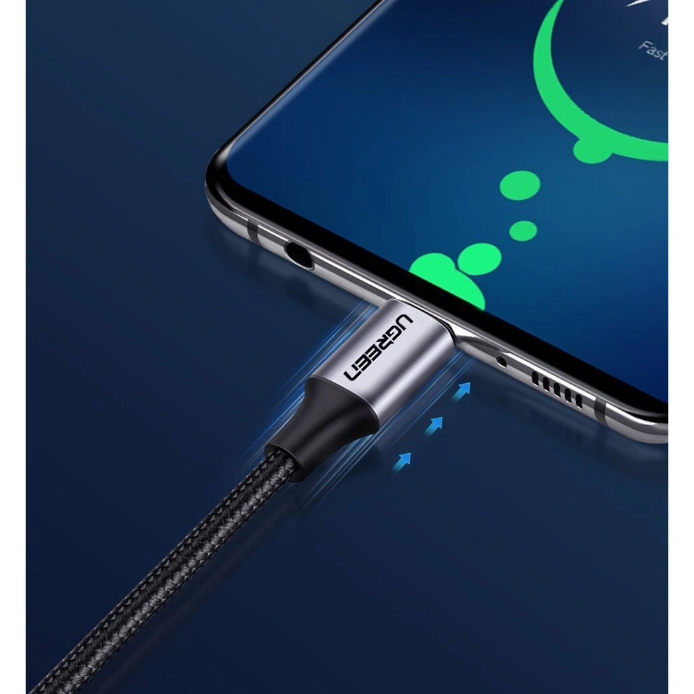 Kabel UGREEN US261 USB-C/USB-C Quick Charge 480 Mbps 60W 3A 1 m czarno-szary