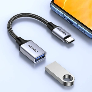 Adapter UGREEN US378 OTG USB-C/USB-A 5Gb/s 0.15m czarny