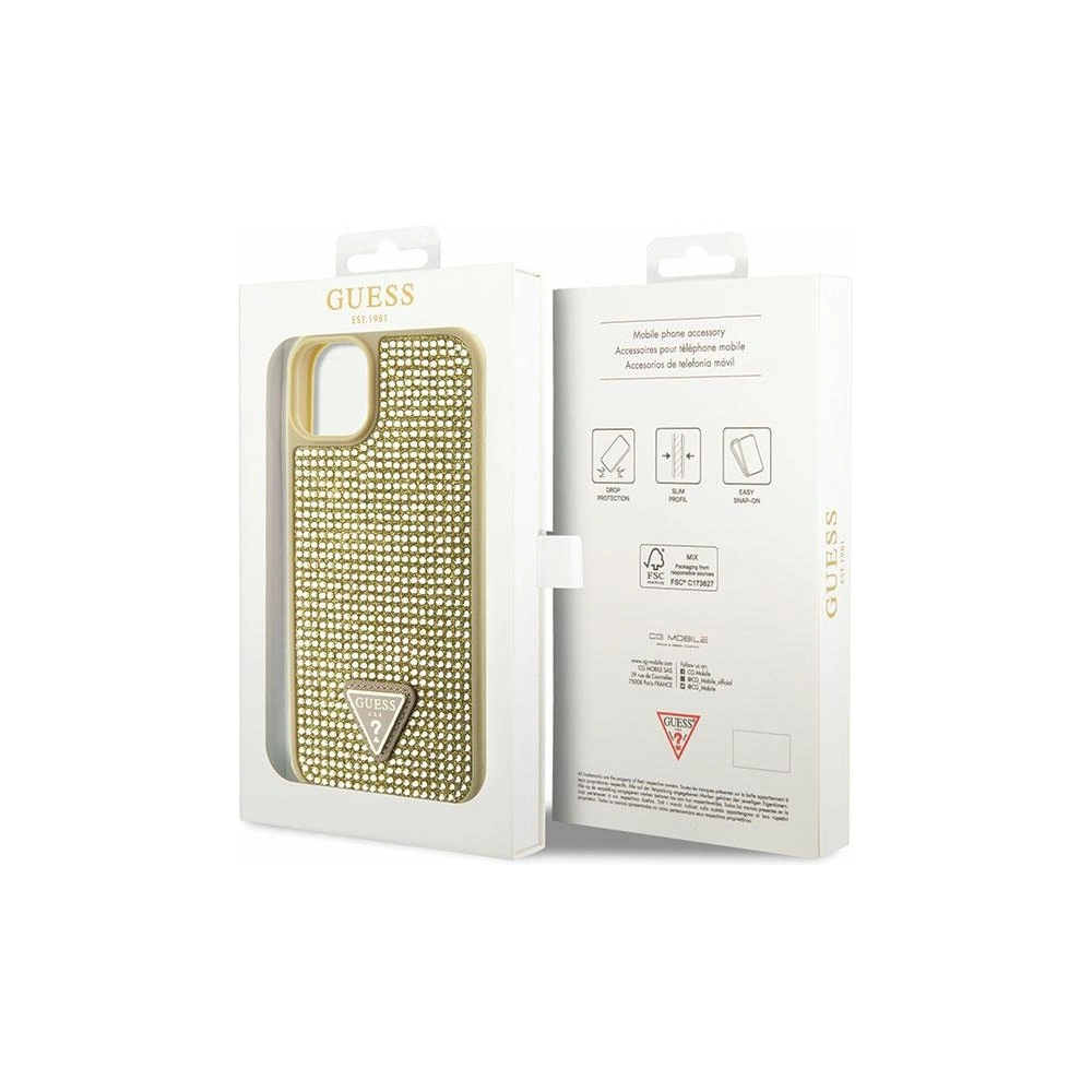 Etui Guess GUHCP14MHDGTPD Apple iPhone 14 Plus / 15 Plus złoty/gold hardcase Rhinestone Triangle