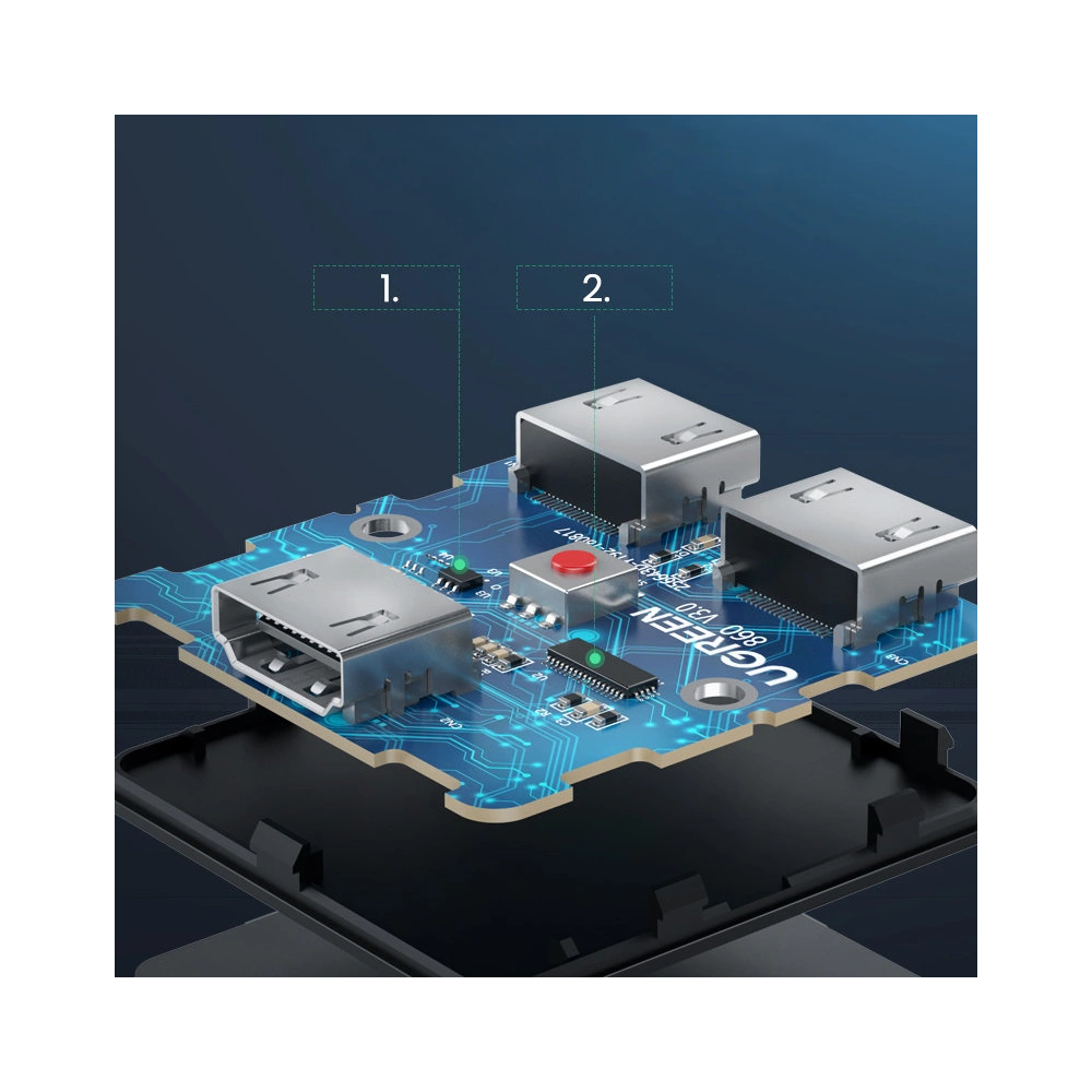 Przełącznik UGREEN CM217 Switch HDMI/2x HDMI 4K 60Hz czarny