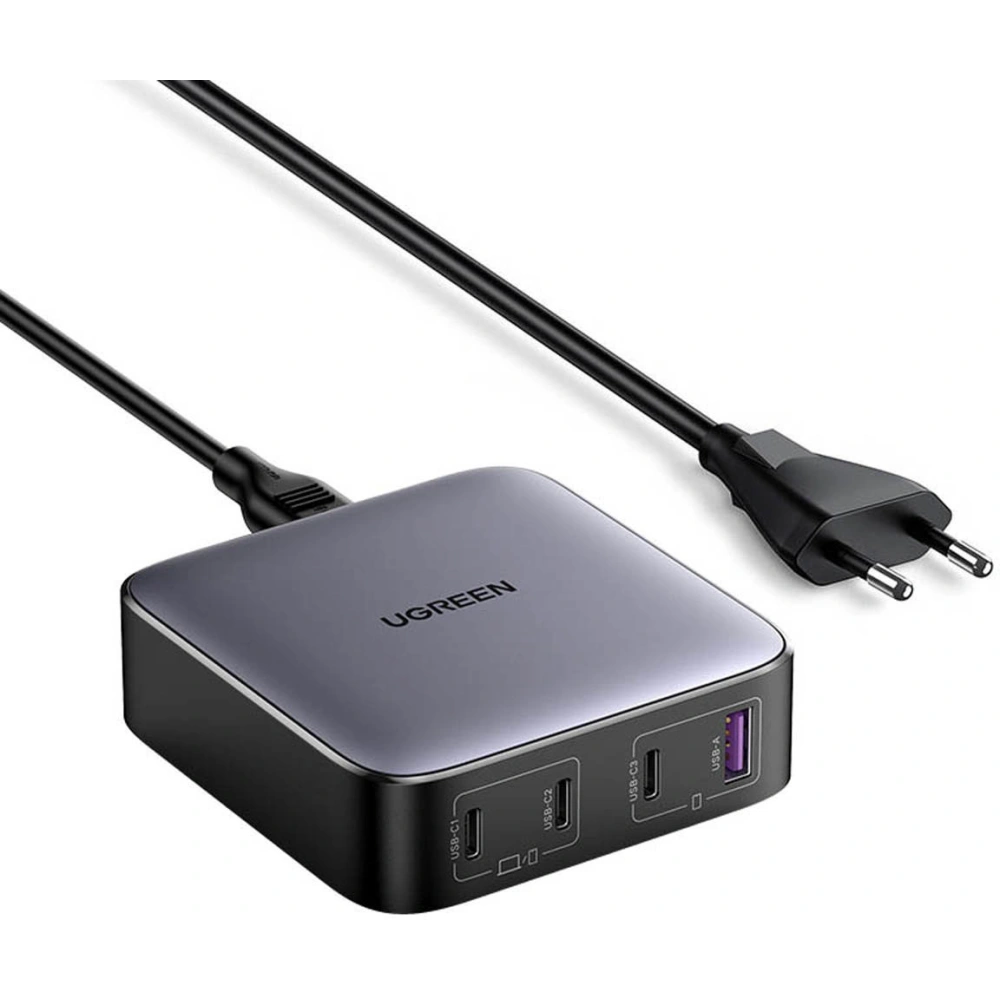 Ładowarka sieciowa UGREEN CD328 Nexode GaN 3xUSB-C/1xUSB-A 100W szara