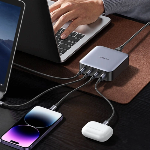 Kup Síťový adaptér UGREEN CD328 Nexode GaN 3xUSB-C/1xUSB-A 100W šedý - UGR1616 - {ean13} - Sklep Home Screen