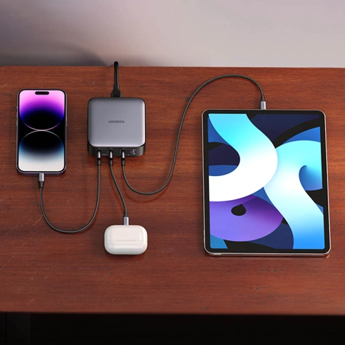 Kup Încărcătorul de rețea UGREEN CD328 Nexode GaN 3xUSB-C/1xUSB-A 100W gri - UGR1616 - {ean13} - Sklep Home Screen