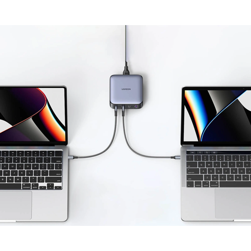 Ładowarka sieciowa UGREEN CD328 Nexode GaN 3xUSB-C/1xUSB-A 100W szara