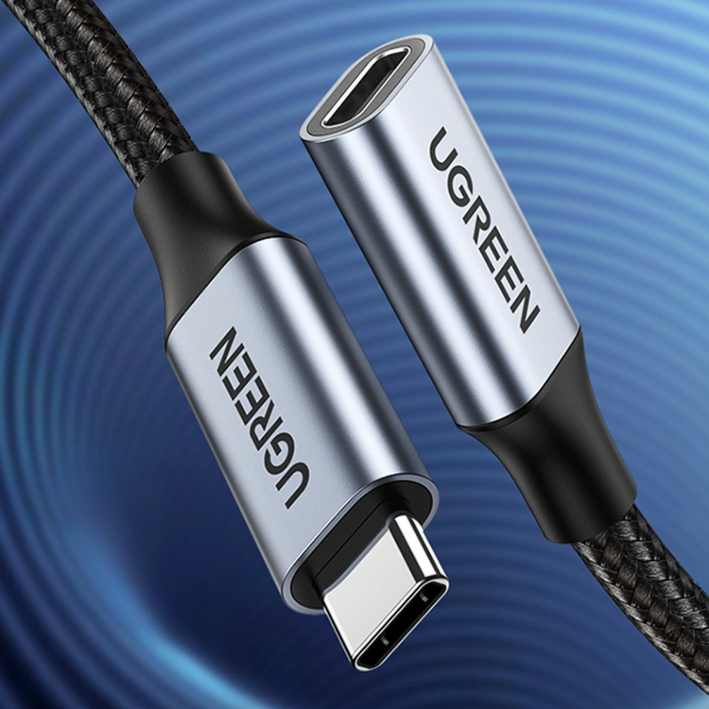 Kabel przedłużający UGREEN US372 USB-C 3.1 10Gb/s 1m szary