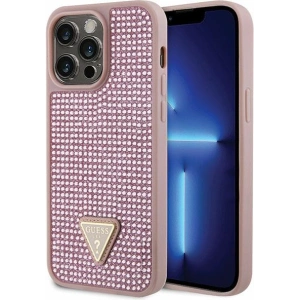 Etui Guess GUHCP14XHDGTPP Apple iPhone 14 Pro Max roz/pink hardcase Rhinestone Triangle