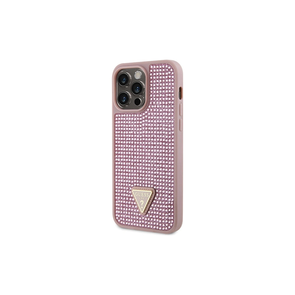 Etui Guess GUHCP14XHDGTPP Apple iPhone 14 Pro Max różowy/pink hardcase Rhinestone Triangle