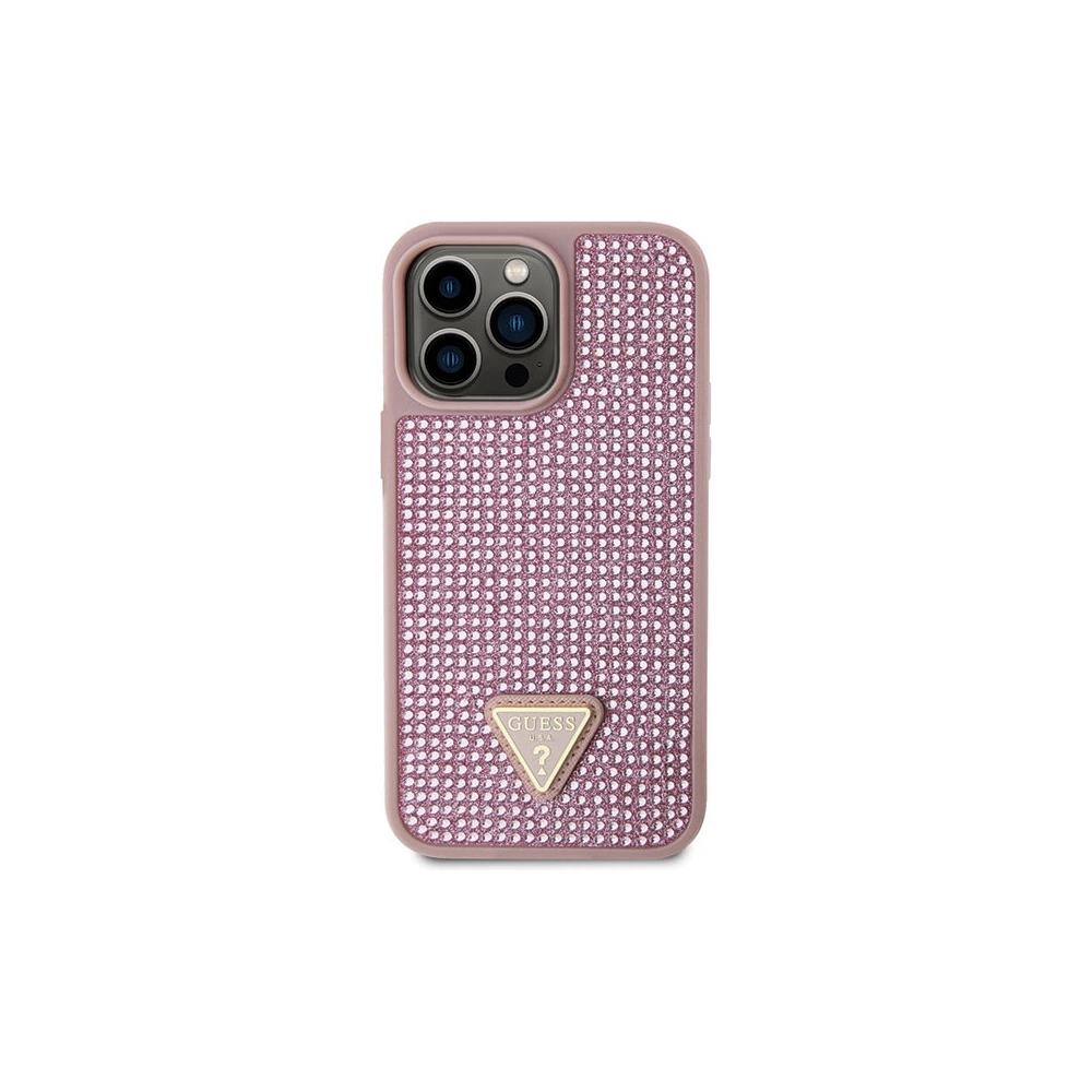 Etui Guess GUHCP14XHDGTPP Apple iPhone 14 Pro Max różowy/pink hardcase Rhinestone Triangle