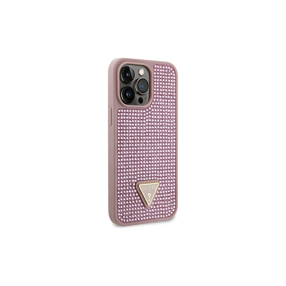 Etui Guess GUHCP14XHDGTPP Apple iPhone 14 Pro Max różowy/pink hardcase Rhinestone Triangle