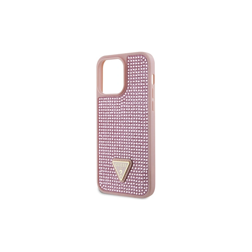 Etui Guess GUHCP14XHDGTPP Apple iPhone 14 Pro Max różowy/pink hardcase Rhinestone Triangle