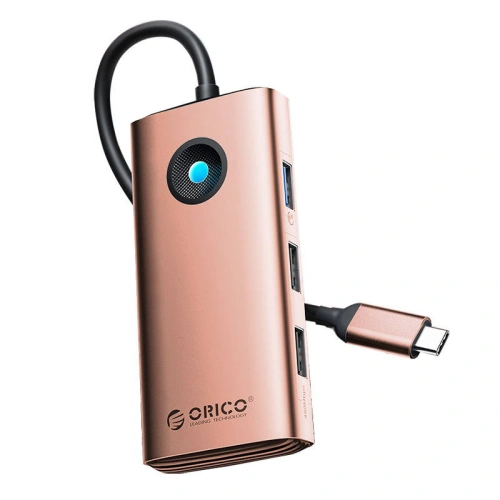 Kup Stacja dokująca Orico HUB 6w1 USB-C, HDMI, 3xUSB (różowe złoto) - ORC150 - {ean13} - Sklep Home Screen