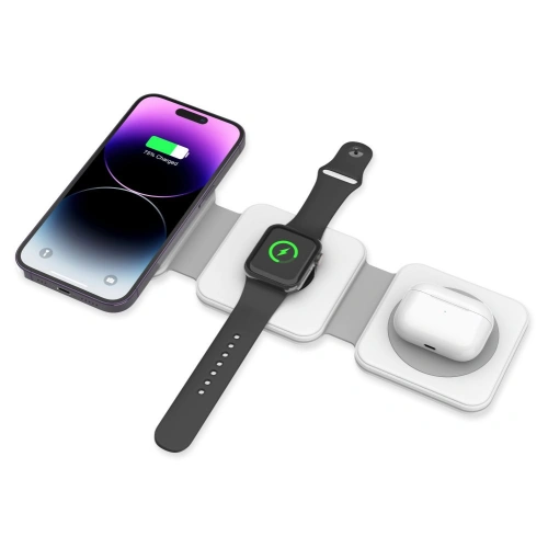 Kup Încărcător wireless Tech-Protect QI15W-A24 3in1 Încărcător wireless magnetic MagSafe Alb - THP1987 - {ean13} - Sklep Home Screen
