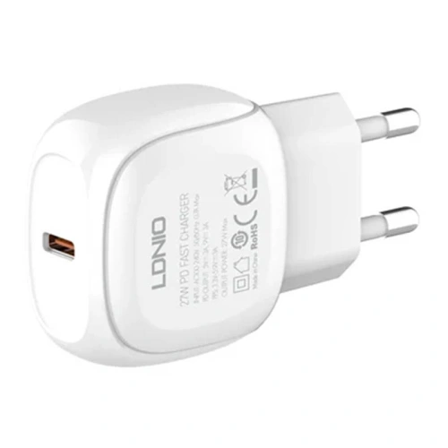 Buy LDNIO A1206C Wall Charger, USB-C, 27W + USB-C/USB-C Cable (white) - LDN452 - {ean13} - Home Screen Store Europe
