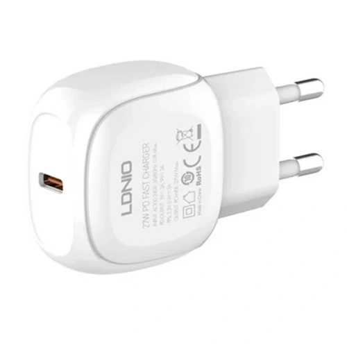 Buy LDNIO A1206C Wall Charger, USB-C, 27W + USB-C/Lightning Cable (white) - LDN453 - {ean13} - Home Screen Store Europe