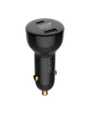 Ładowarka samochodowa LDNIO C101, USB + USB-C, 100W + kabel USB-A/microUSB (czarna)