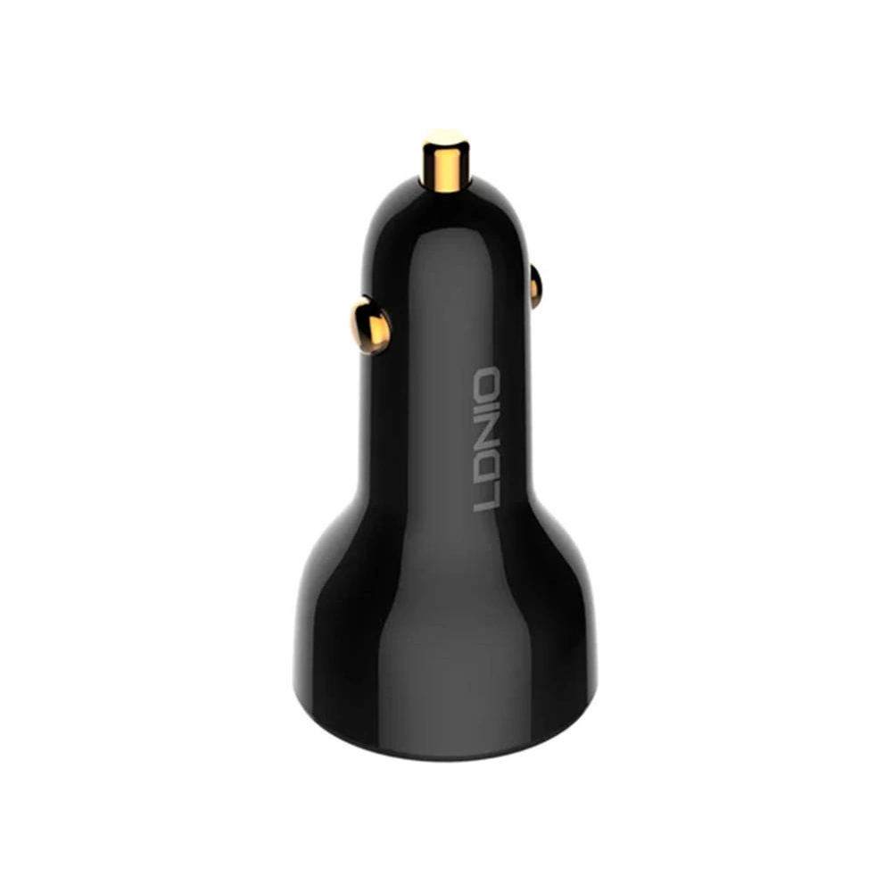 Ładowarka samochodowa LDNIO C101, USB + USB-C, 100W + kabel USB-A/microUSB (czarna)