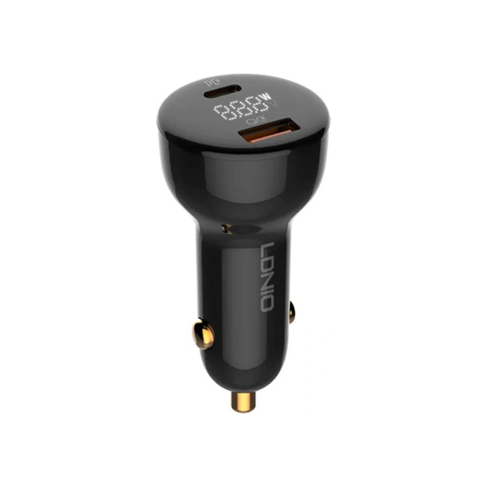 Ładowarka samochodowa LDNIO C101, USB + USB-C, 100W + kabel USB-A/Lightning
