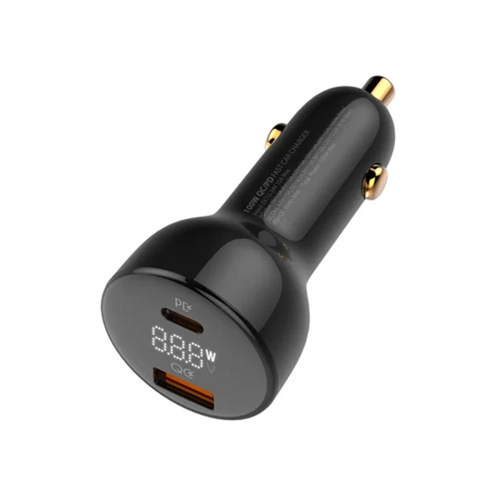 Ładowarka samochodowa LDNIO C101, USB + USB-C, 100W + kabel USB-A/Lightning